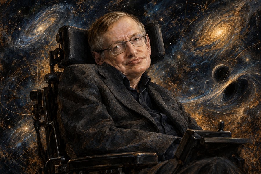 Artistic interpretation inspired by Stephen Hawking