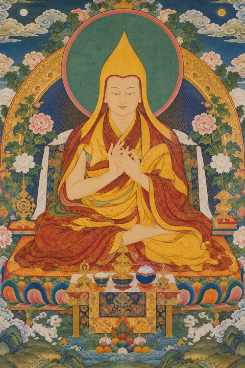 Artistic interpretation inspired by Lama Tsongkhapa